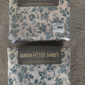 Vintage Mervyn's Sierra Home Coll. Cotton Flannel Queen Fitted/Flat Sheet Set